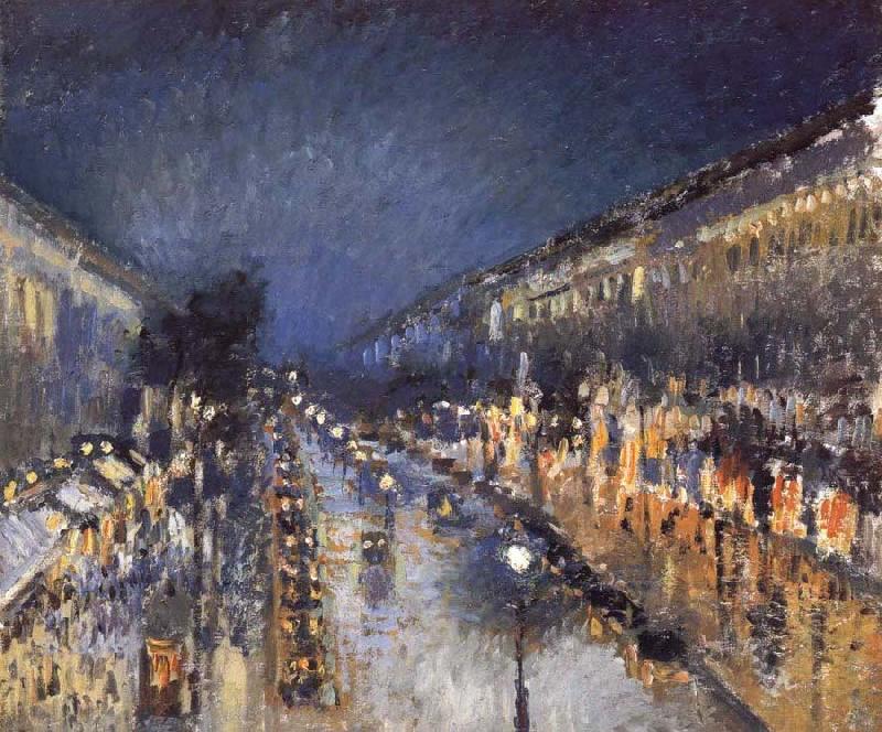 Camille Pissarro The Boulevard Monimartre at Night oil painting picture